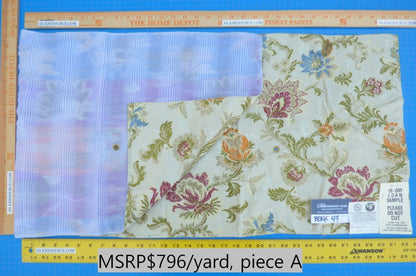 27a Berkbox49 Scalamandre Square Allegra Lampas Beige Floral MSRP USD 796/yard