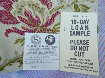 27a Berkbox49 Scalamandre Square Allegra Lampas Beige Floral MSRP USD 796/yard