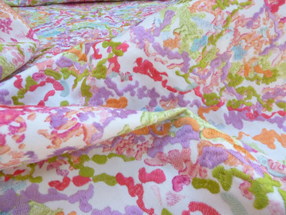 1 Berkbox50 Scalamandre Square Tropical Reef Colorfulness Embroidery Cotton 2.4yd MSRP USD 600+/yard