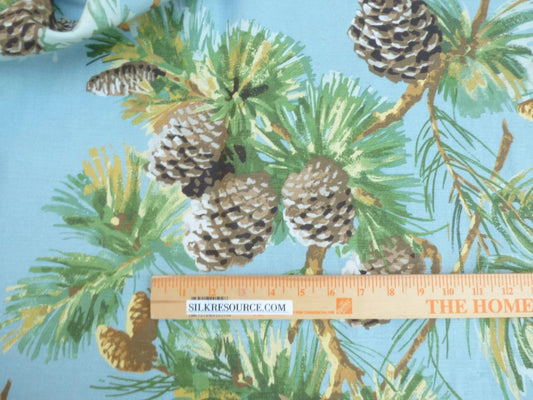 3 Berkbox50 Scalamandre Square Evergreen Blue Print 1.3yd MSRP USD 441/yard