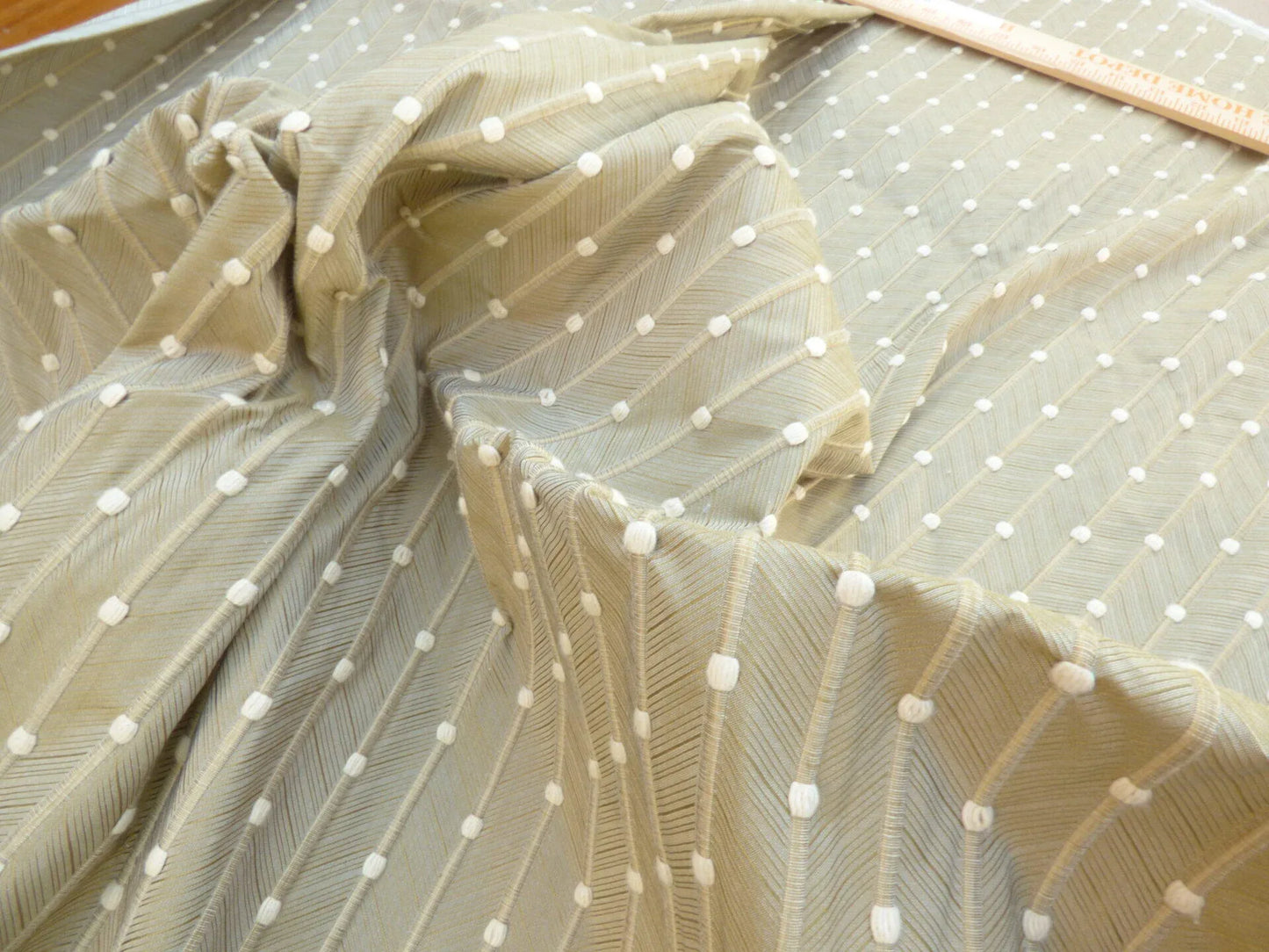 4 Berkbox50 Scalamandre Square Dot Stripe Brown 1.1 Yd MSRP USD 200+/yard