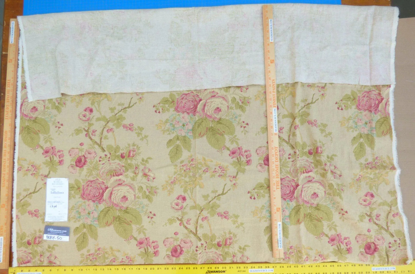 7 Berkbox50 Scalamandre Square Revelino Honey Floral Print 1.3yard