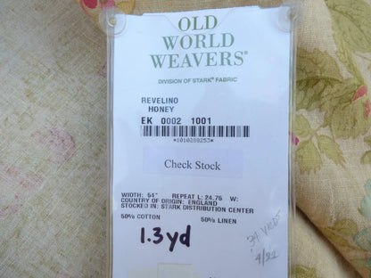 7 Berkbox50 Scalamandre Square Revelino Honey Floral Print 1.3yard