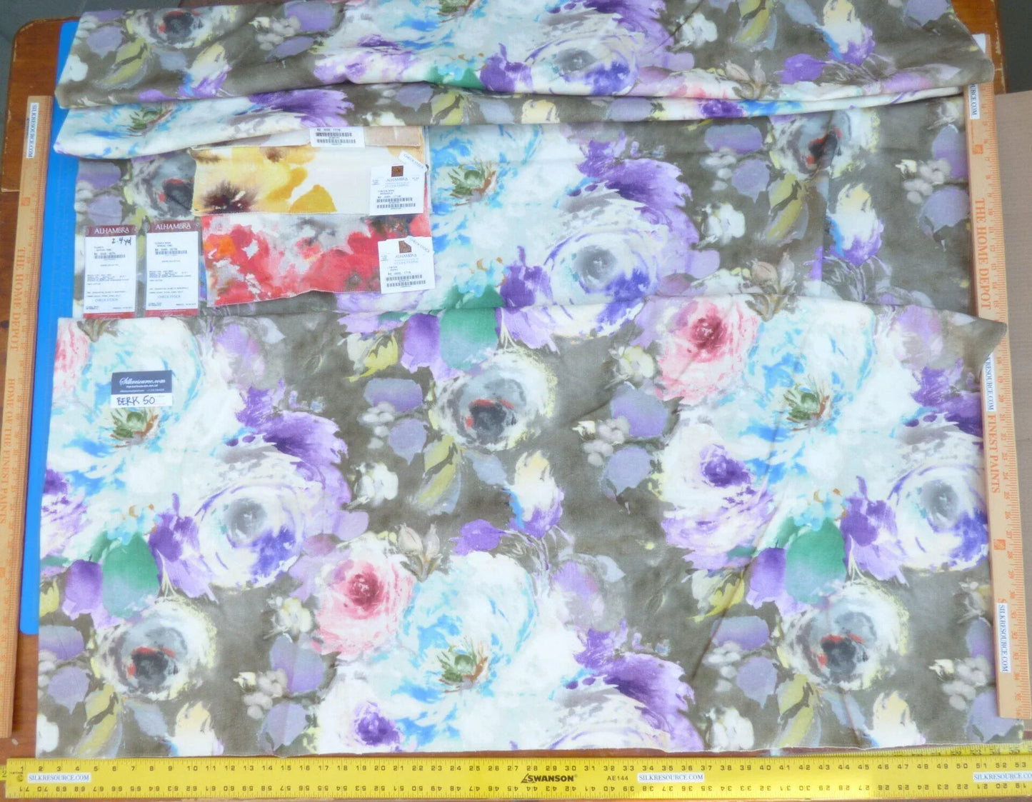 9 Berkbox50 Scalamandre Square Floren Spring Time Cotton 2.4 Yd MSRP USD 120/yrd