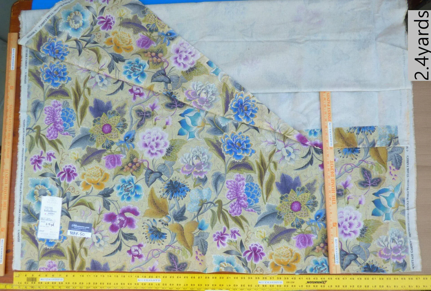 11 Berkbox50 Scalamandre Square Cottage Garden Purple Passion 2.4 Yd MSRP USD 204/yard