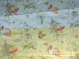12 Berkbox50 Scalamandre Square Bullfinch &amp; Nautilus Multi On Blue Haze White Yellow Print 1.2+1.2 Yd MSRP USD 456/yard
