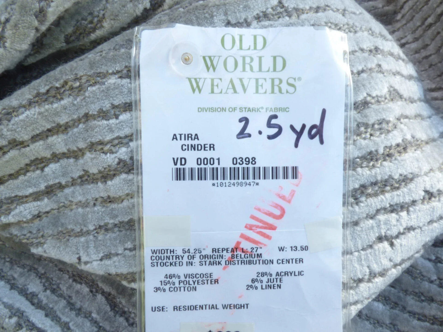 13 Berkbox50 Scalamandre Square Atira Cinder Gray 2.5yd MSRP USD 292/yard