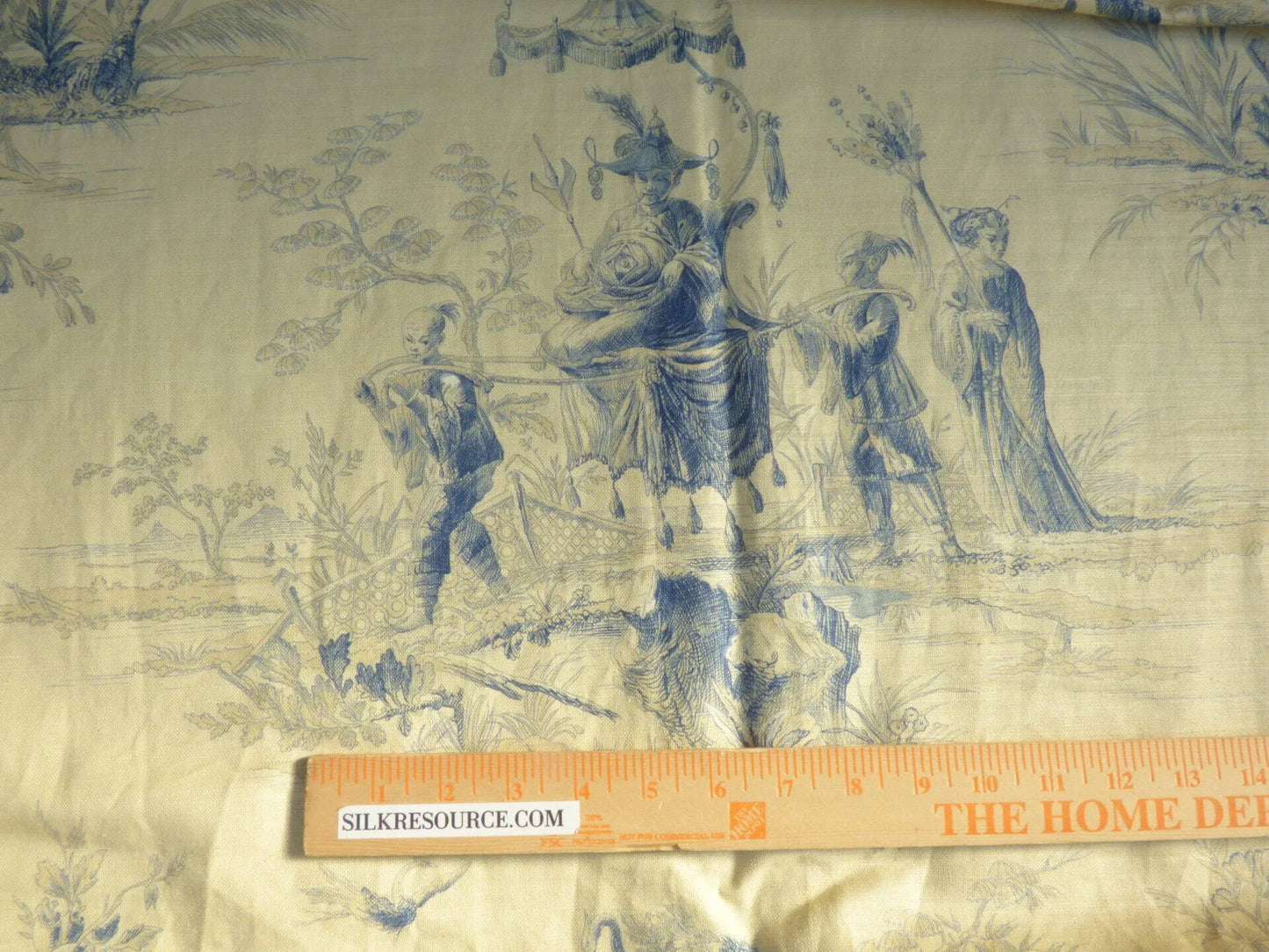 16 Berkbox50 Scalamandre Square 2.4yd Voyage En Chine Bleu Chinoiserie Asian Garden Elephant MSRP USD 388/Yard