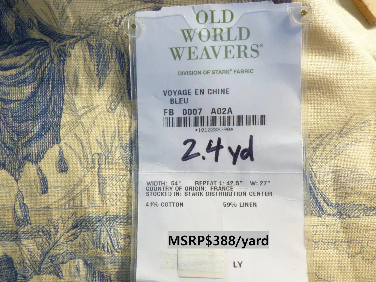 16 Berkbox50 Scalamandre Square 2.4yd Voyage En Chine Bleu Chinoiserie Asian Garden Elephant MSRP USD 388/Yard