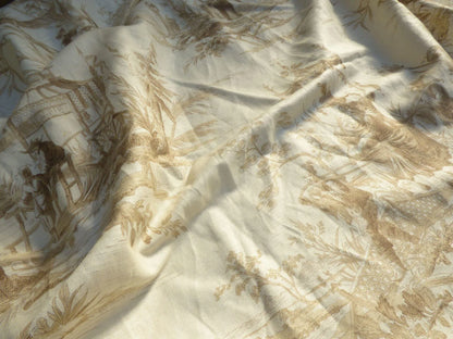 17 Berkbox50 Scalamandre Square 2.4yd Voyage En Chine Beige Chinoiserie Asian Garden Elephant MSRP USD 388/Yard