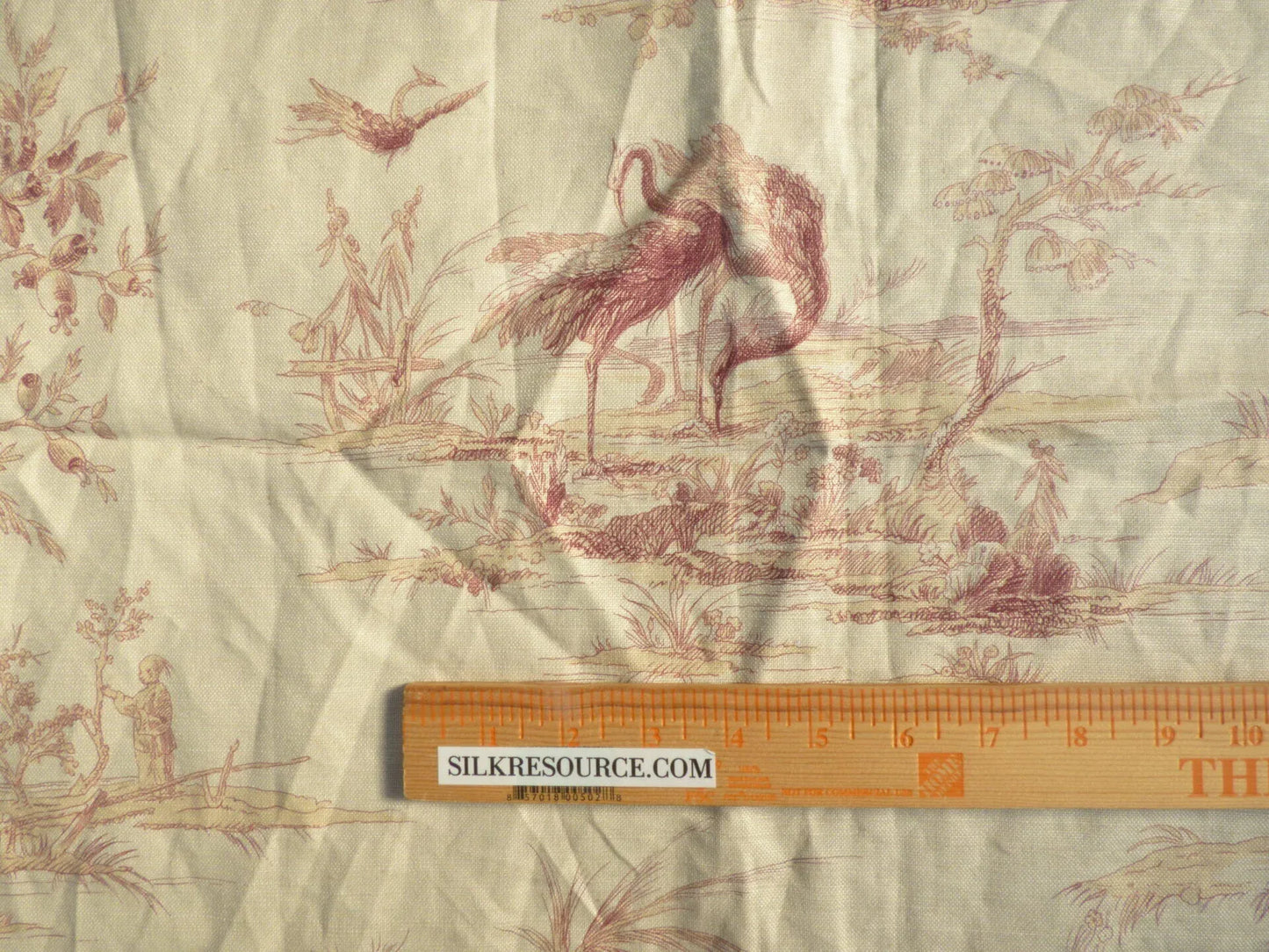 18 Berkbox50 Scalamandre Square 1.2yd Voyage En Chine Mauve Dark Purple Red Chinoiserie Asian Garden Elephant MSRP USD 388/Yard