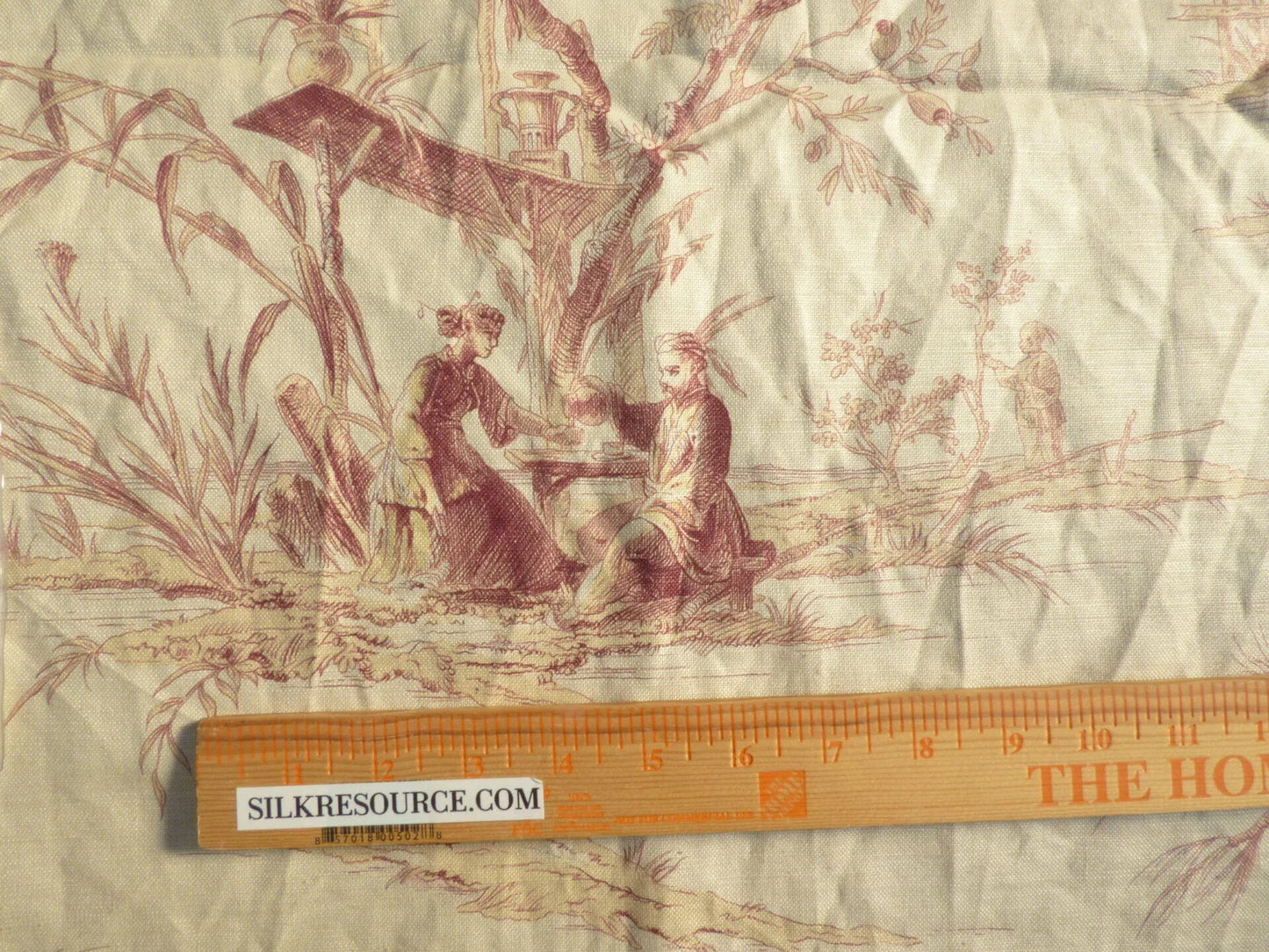 18 Berkbox50 Scalamandre Square 1.2yd Voyage En Chine Mauve Dark Purple Red Chinoiserie Asian Garden Elephant MSRP USD 388/Yard