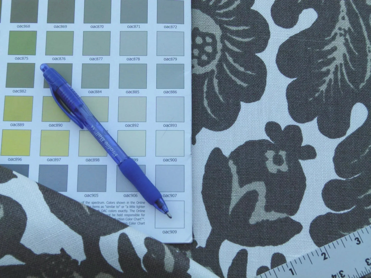 Scalamandre Resist Print Taupe Bird Tree of Life Gray White Pomegranate 100% Linen MSRP USD 300/Y