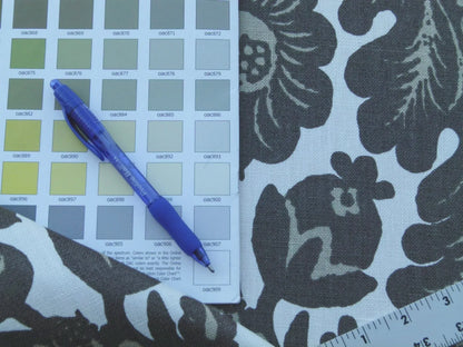 Scalamandre Resist Print Taupe Bird Tree of Life Gray White Pomegranate 100% Linen MSRP USD 300/Y