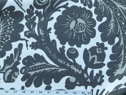 Scalamandre Resist Print Taupe Bird Tree of Life Gray White Pomegranate 100% Linen MSRP USD 300/Y