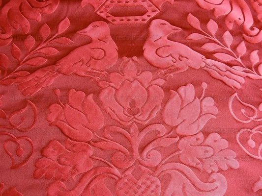 Scalamandre Love Bird Georgian Red100% Silk Damask MSRP USD 664