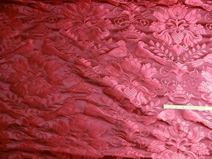 Scalamandre Love Bird Georgian Red100% Silk Damask MSRP USD 664