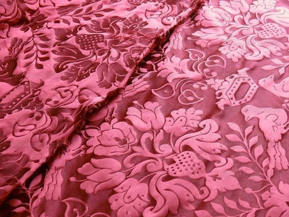 Scalamandre Love Bird Georgian Red100% Silk Damask MSRP USD 664