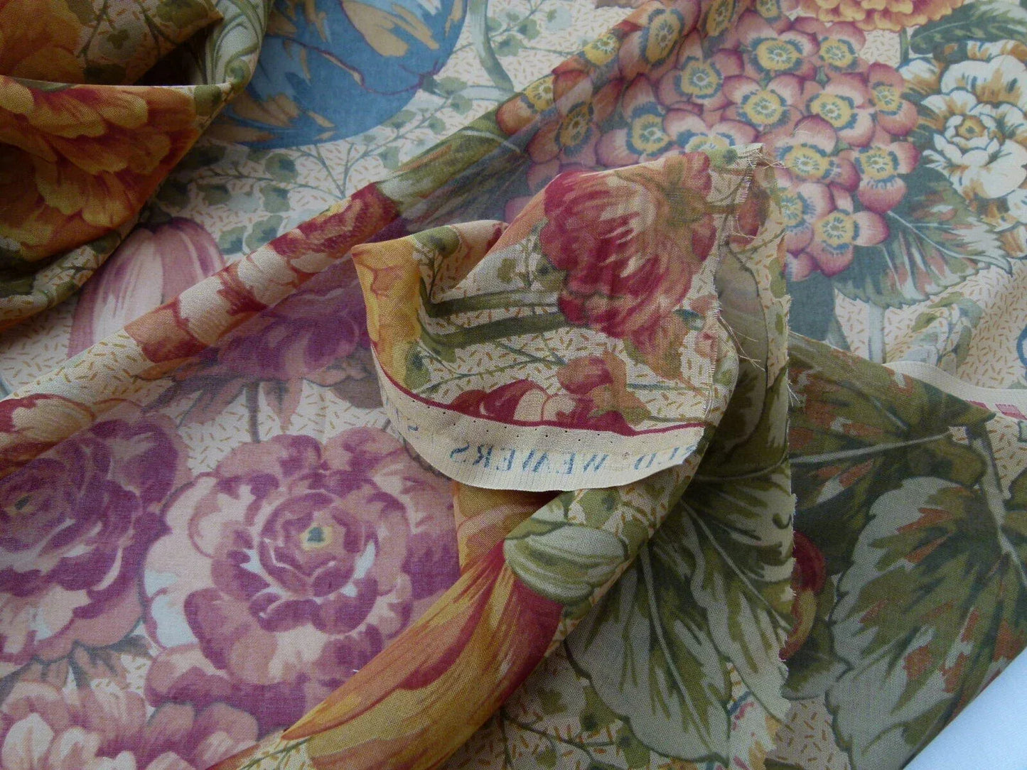 Scalamandre Vera Sheer Exuberant Dalia Fields Cotton Voile from Italy MSRP USD 188/Y