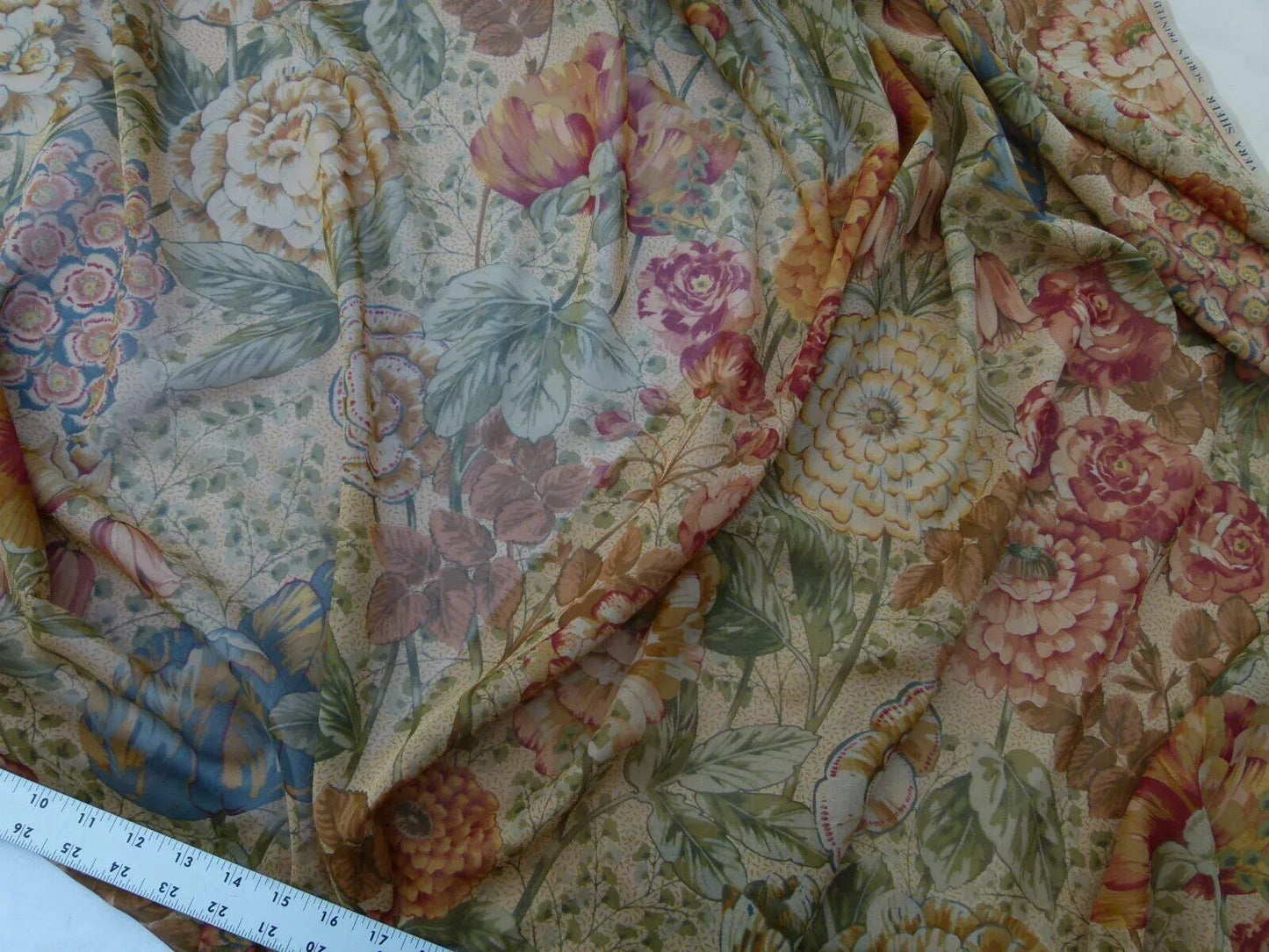 Scalamandre Vera Sheer Exuberant Dalia Fields Cotton Voile from Italy MSRP USD 188/Y