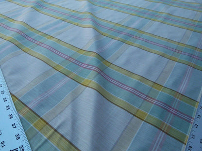 By Yard Scalamandre Riviera Plaid Fh Cream Multi Colorful Rainbow Mediterranean MSRP USD 216/Y