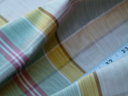 By Yard Scalamandre Riviera Plaid Fh Cream Multi Colorful Rainbow Mediterranean MSRP USD 216/Y