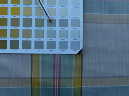 By Yard Scalamandre Riviera Plaid Fh Cream Multi Colorful Rainbow Mediterranean MSRP USD 216/Y