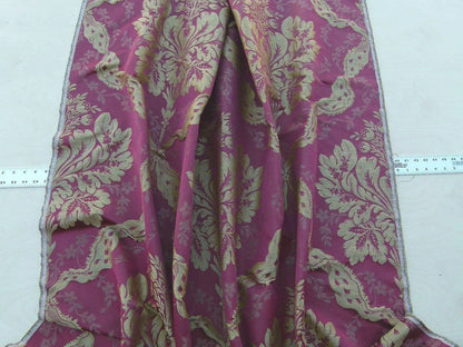 By Yard Claudina Cherry Deep Red Gold Scalamandre Renaissance Silk Damask Reversible Italy MSRP USD 320/Y