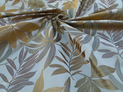 By Yard Scalamandre Sylvain Chamois  Silk Damask Tropical Foliage Monstera MSRP USD300+/Y