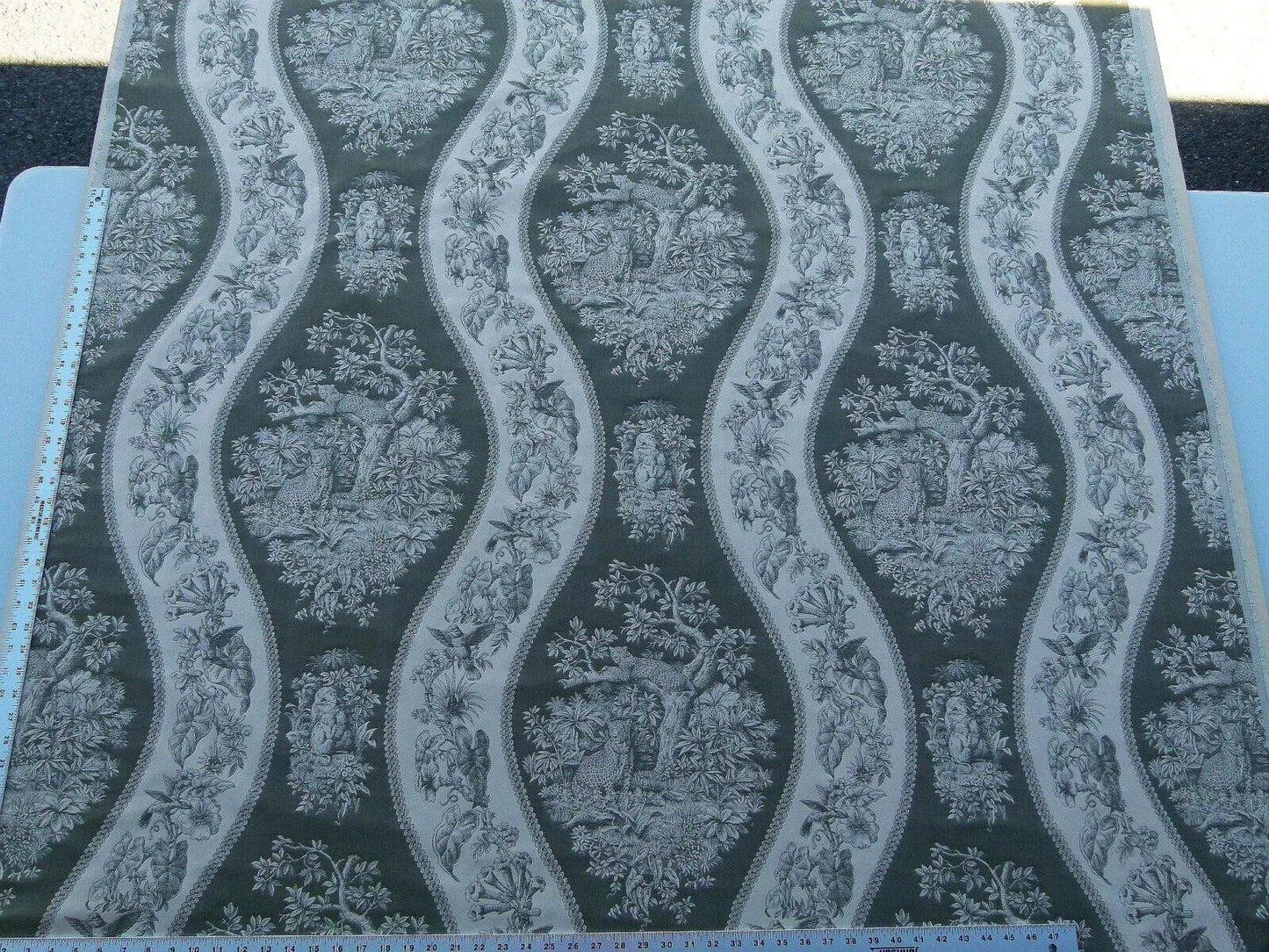 By Yard Scalamandre Jangala Jungle Green Safari Animal Leopard Monkey Hummingbird MSRP USD 320/Y