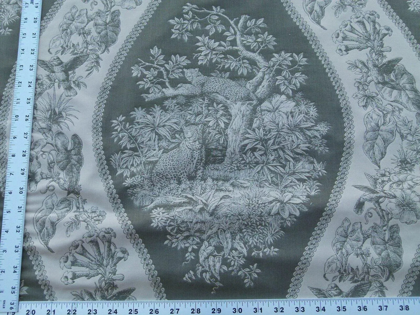 By Yard Scalamandre Jangala Jungle Green Safari Animal Leopard Monkey Hummingbird MSRP USD 320/Y