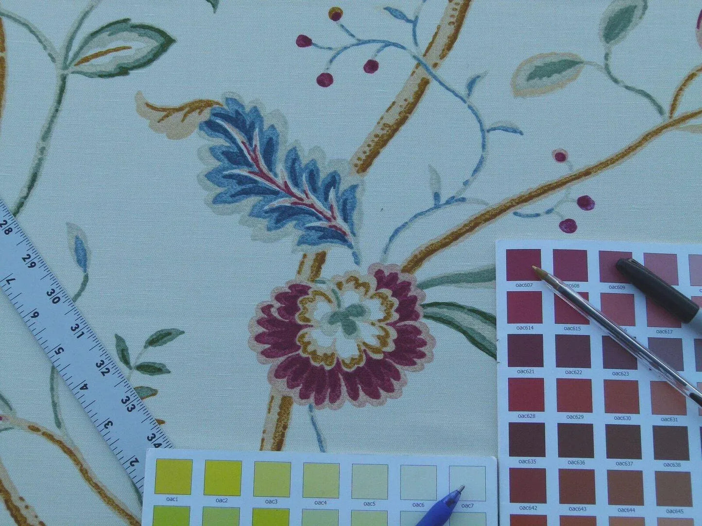 By Yard Renata Pale Yellow Grey Watkins Scalamandre Floral Toile MSRP USD 368/Y