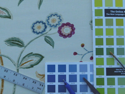 By Yard Renata Pale Yellow Grey Watkins Scalamandre Floral Toile MSRP USD 368/Y