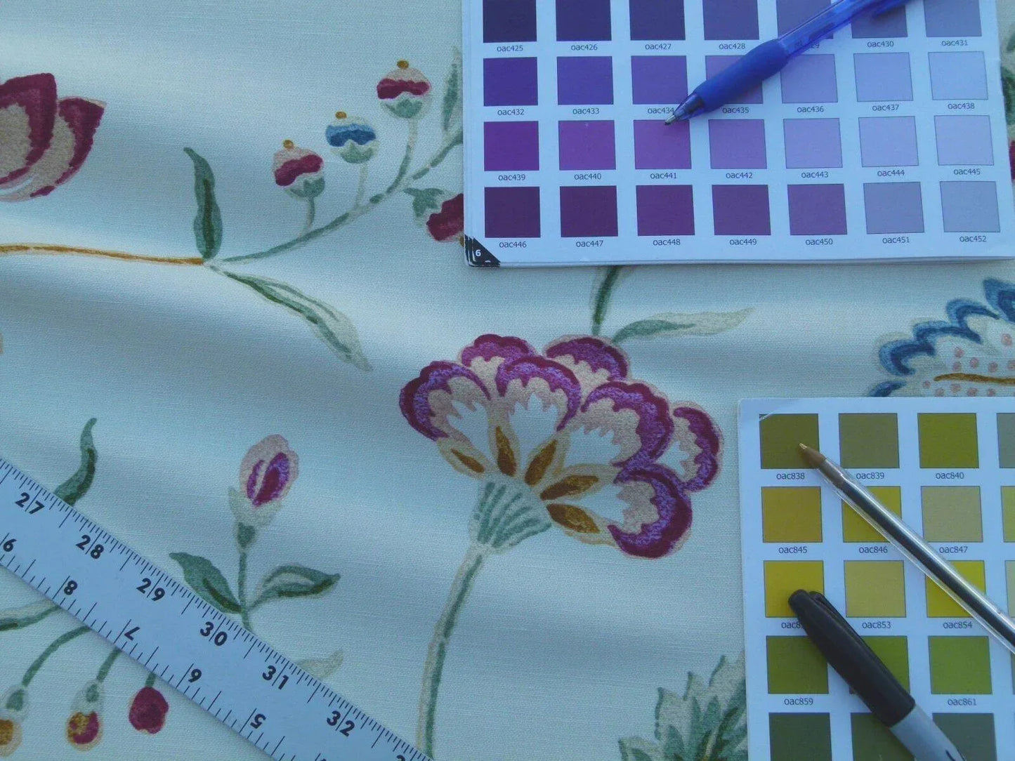 By Yard Renata Pale Yellow Grey Watkins Scalamandre Floral Toile MSRP USD 368/Y