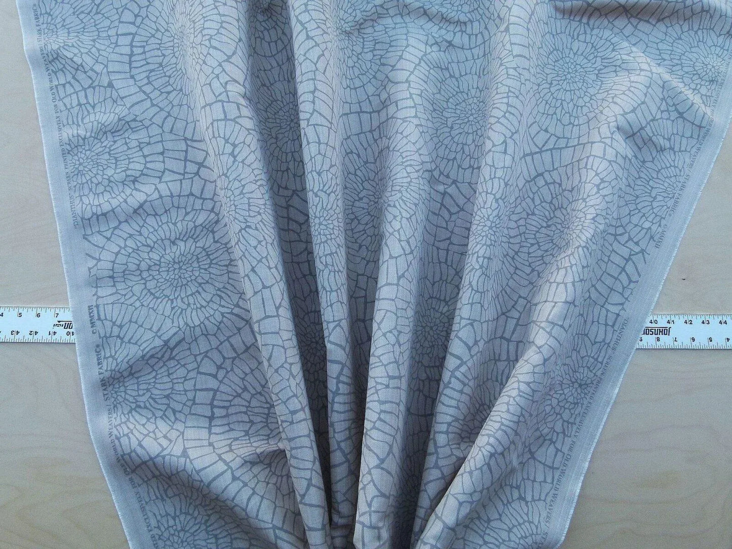 By Yard Dianthus Pewter Gray On Beige Scalamandre Mid-century MSRP USD 144/Y