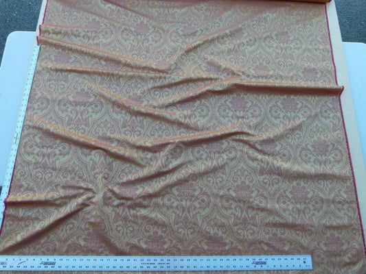 By Yard Brahms Damask Gold Red Scalamandre Silk Rhythmic Medallion MSRP USD 272Usd/Y