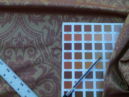 By Yard Brahms Damask Gold Red Scalamandre Silk Rhythmic Medallion MSRP USD 272Usd/Y