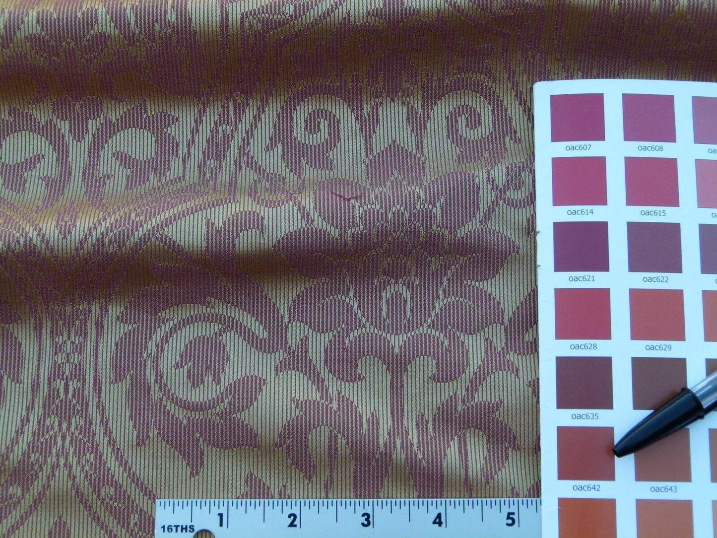 By Yard Brahms Damask Gold Red Scalamandre Silk Rhythmic Medallion MSRP USD 272Usd/Y