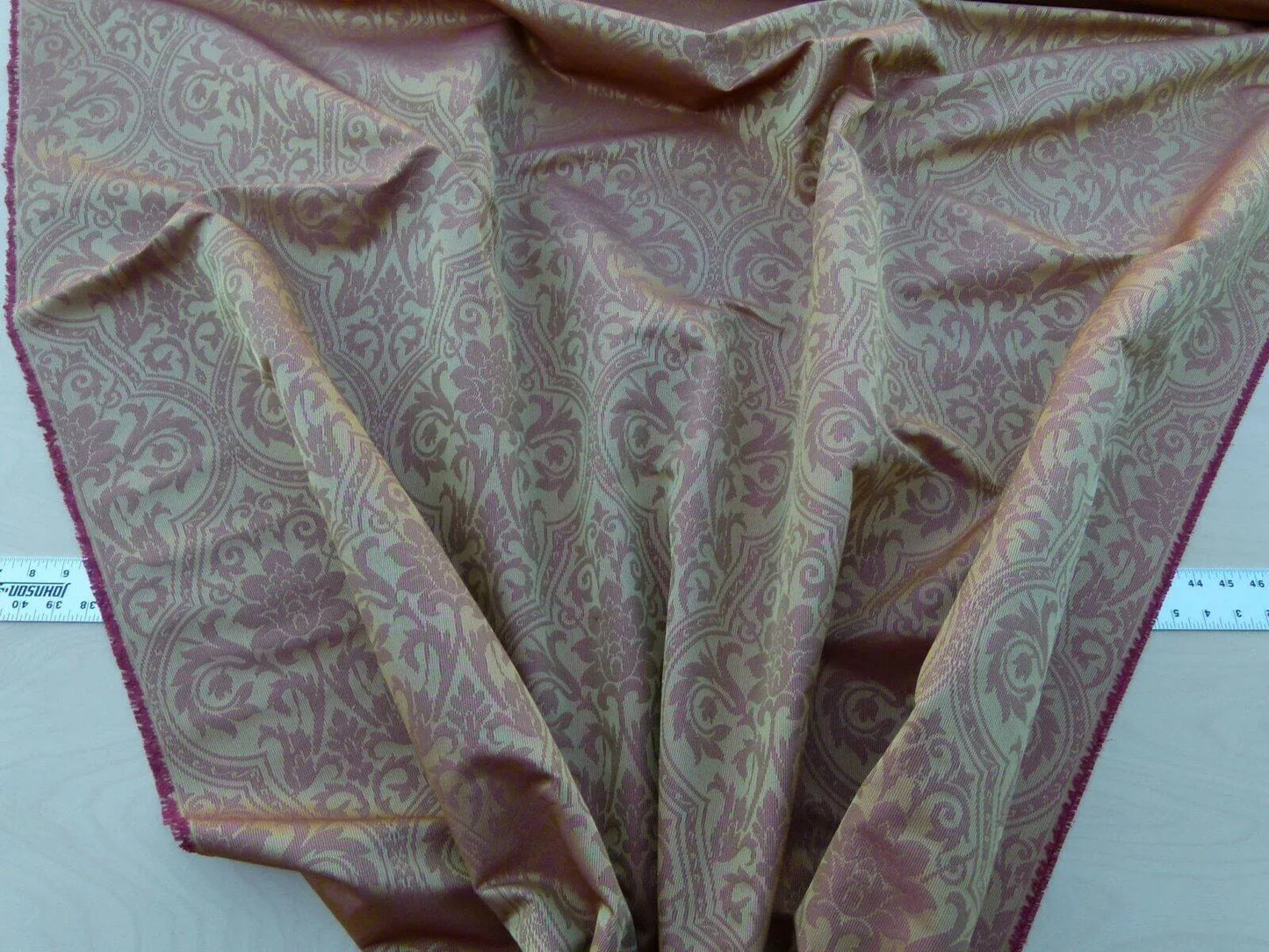 By Yard Brahms Damask Gold Red Scalamandre Silk Rhythmic Medallion MSRP USD 272Usd/Y