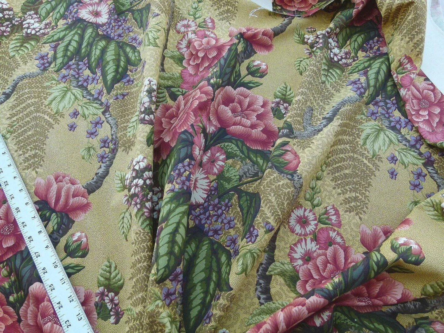 By Yard Scalamandre Old World Weavers Romsey Multi/moutarde Mustard Yellow Flower Tree Of Life English Garden MSRP USD 508/y