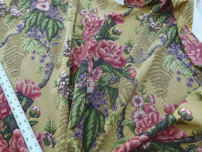 By Yard Scalamandre Old World Weavers Romsey Multi/moutarde Mustard Yellow Flower Tree Of Life English Garden MSRP USD 508/y