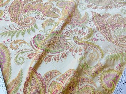 Scalamandre Fonthill Douglas Parprika Silk Paisley Fabric - Red Gold - 1.25 yards