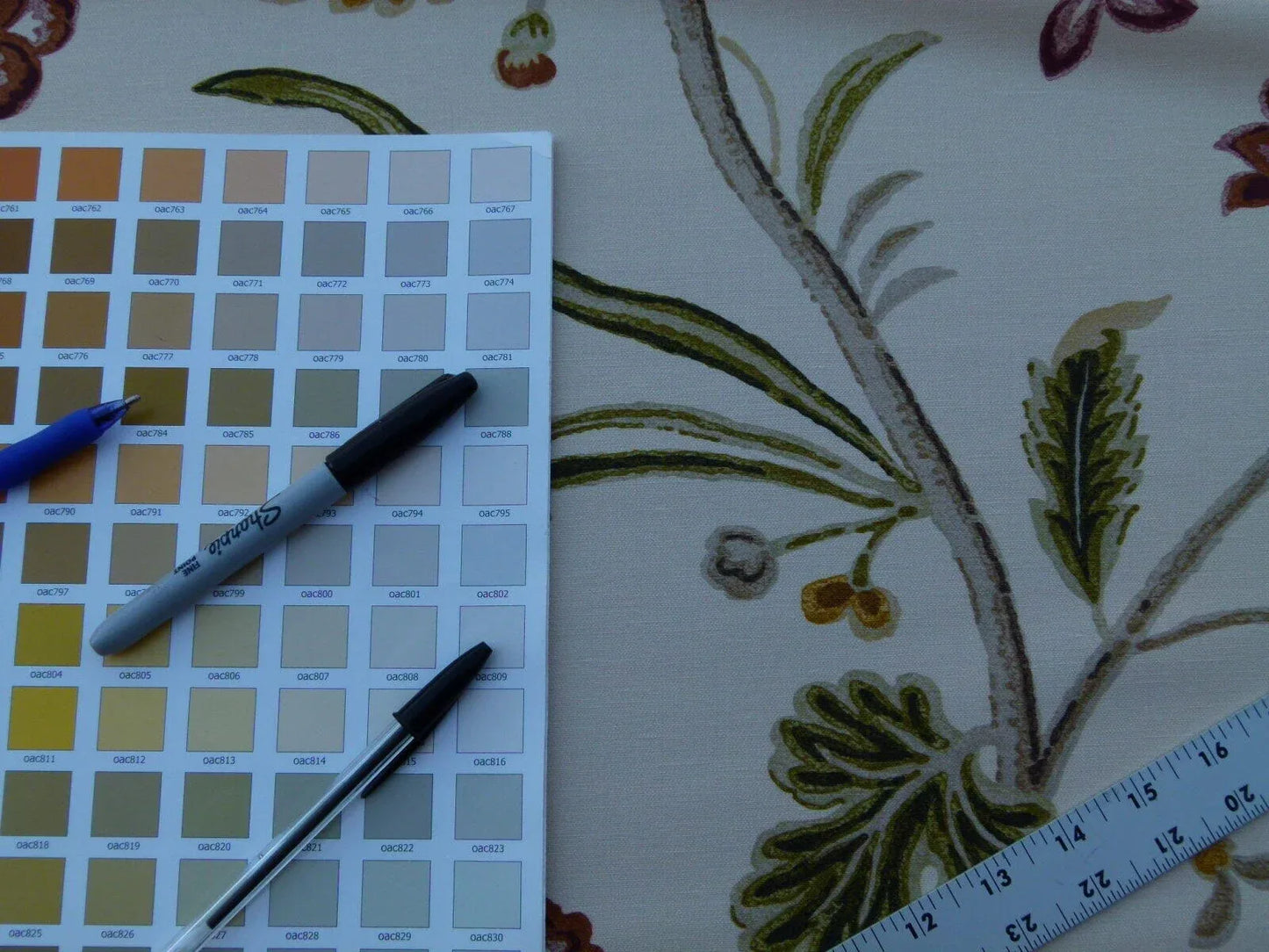 By Yard Renata Bisque Grey Watkins Scalamandre Floral Toile MSRP USD 368/Y