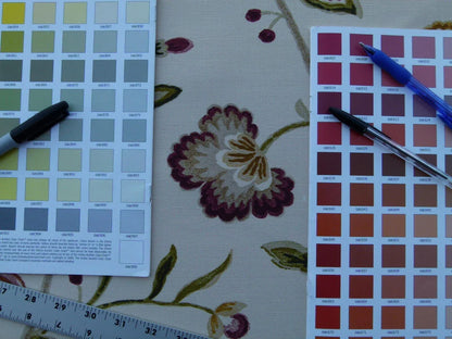 By Yard Renata Bisque Grey Watkins Scalamandre Floral Toile MSRP USD 368/Y