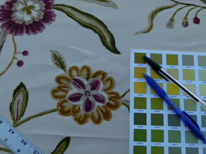 By Yard Renata Bisque Grey Watkins Scalamandre Floral Toile MSRP USD 368/Y