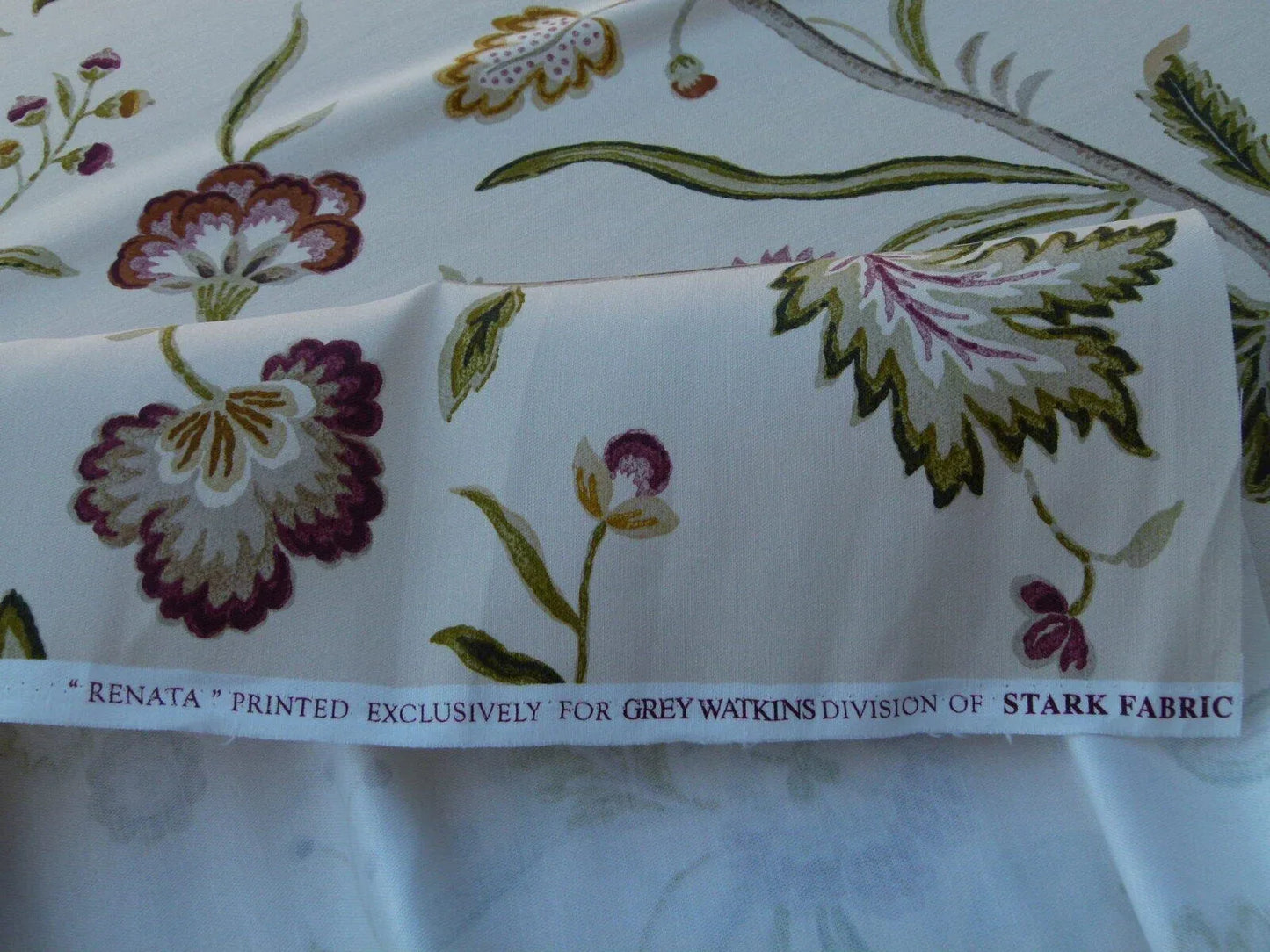 By Yard Renata Bisque Grey Watkins Scalamandre Floral Toile MSRP USD 368/Y