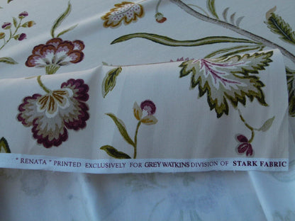 By Yard Renata Bisque Grey Watkins Scalamandre Floral Toile MSRP USD 368/Y