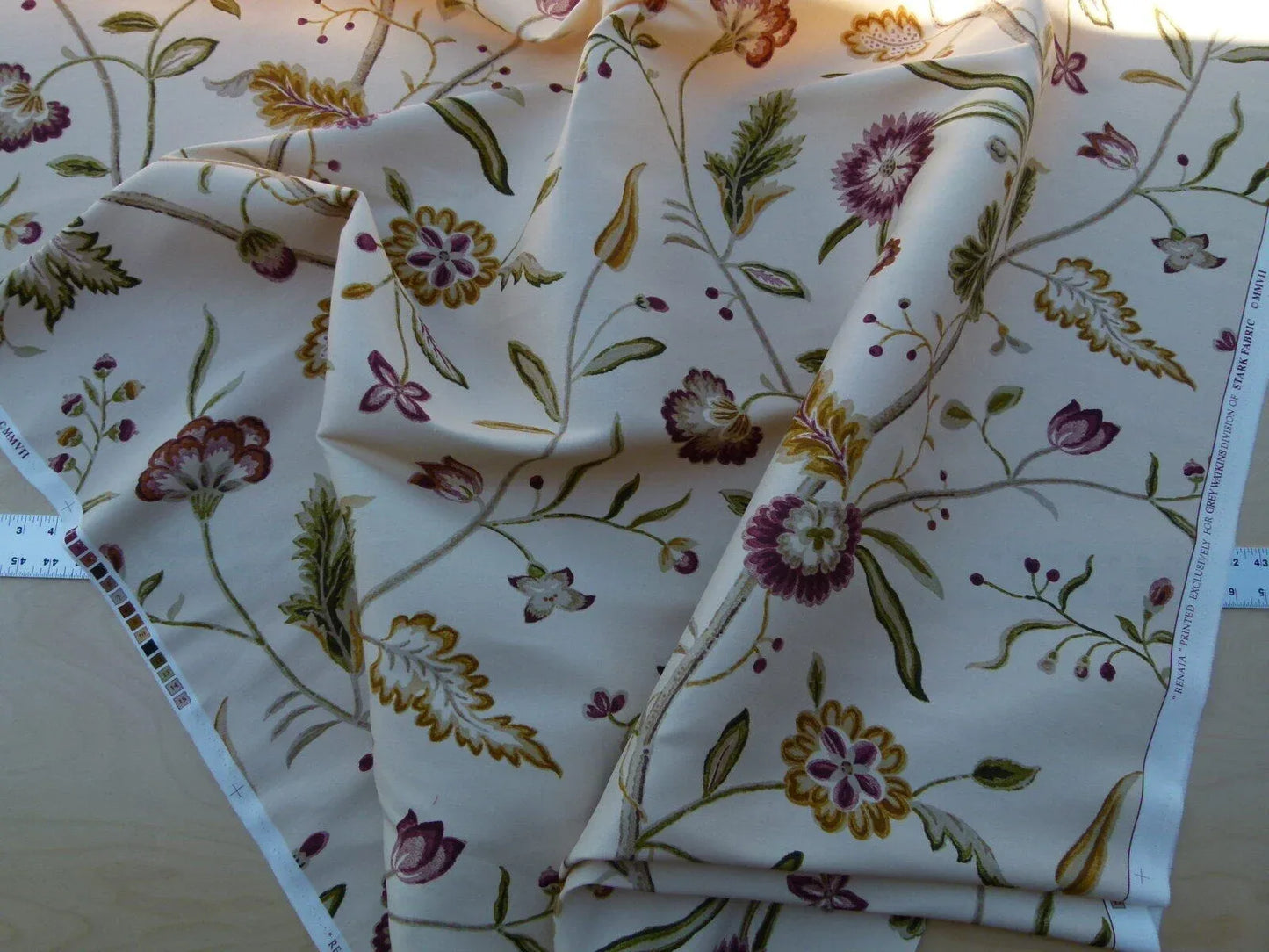 By Yard Renata Bisque Grey Watkins Scalamandre Floral Toile MSRP USD 368/Y