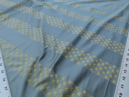 By Yard Scalamandre Caridessa Blue And Gold Yellow Stripe Melodic Silk Jacquard MSRP USD 236/Y