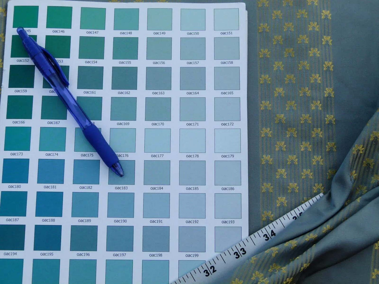 By Yard Scalamandre Caridessa Blue And Gold Yellow Stripe Melodic Silk Jacquard MSRP USD 236/Y